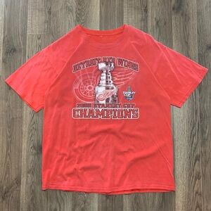 Y2K 2008 Detroit Redwings Stanley Cup Champions Faded Shirt